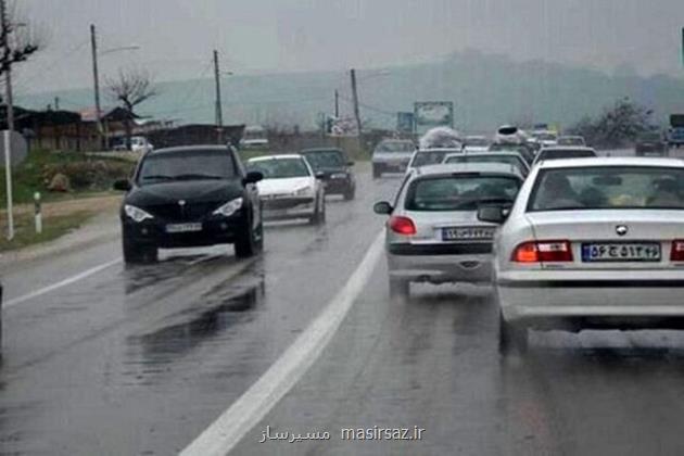 بارش برف و باران در بعضی جاده ها